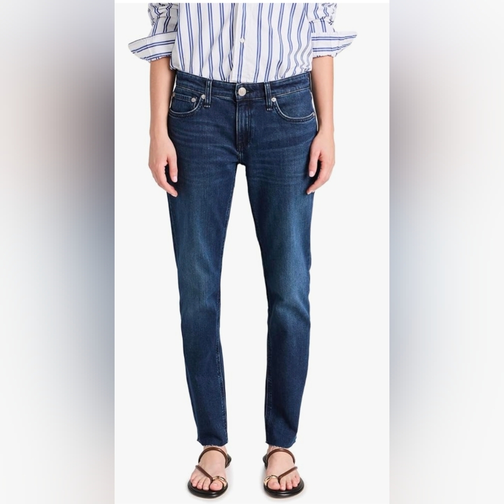 Rag & Bone New York Dark Wash Dre Low Rise Slim Boyfriend Jeans.